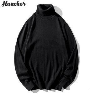 Huncher Erkek Kazak Erkek Burttleneck Erkekler Sonbahar Kış Kış Kırıştı Yüksek Boyun Jumper Erkekler Sweater Adam Kore Siyah Kazak Erkekler için 201221