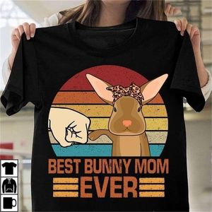 Bunny Mom Ever Print T Shirt Women Short Sleeve O Neck Loose Tshirt Summer Causal Tee Tops Camisetas Mujer 220708