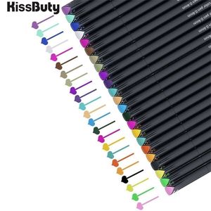 24PCS / Set 0.4mm 24Colorful Fiber Fineliners Marker Pen Set Painting Felt Tip Fine Hook Line Pen Graffiti Sketch Drawing Art 210226