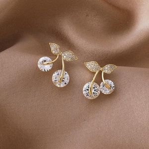 Dangle Avize Moda Taze Tatlı Güzel Kıdemli Damla Küpeler Güzel Küçük Parlak Kristal Kiraz Modelleme Trendi Kadınlar Jewelrydangle