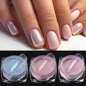 Nail Glitter 1Box Aurora Shimmer Transparent Dipping Powder Mirror MerrAid Effect Chrome Pigment Dust Manicure Decor Ji1786-1 Prud22