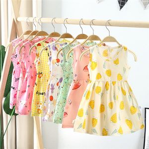 Högkvalitativ babyflickor Summerklänning Cotton Toddler Kids Kort ärmklänningar Little Girl Outwear Clothes Free av Epack Y01