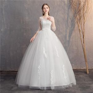 Другие свадебные платья с половиной рукава 2022 Ball Gown Fashion Lace Элегантная принцесса свадебная варсидо ​​де Найвеотер
