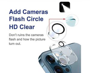 3D HD Clear Kratzfester Rückkamera-Objektivschutz aus gehärtetem Glas mit Blitzkreis für iPhone 13 12 Mini XS 11 Pro Max XR 7 8 Plus