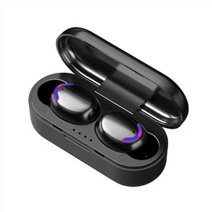 TWS F9 Mini Fone Bluetooth Wireless Earphone Fingelavtryck Kontroll Hörlur Stereo Sport Gaming Headset Buller Avbrytande öronsnäckor med mikrofon