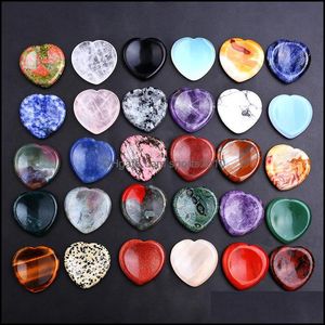 Arts And Crafts Arts Gifts Home Garden Heart Worry Stone Thumb Gemstone Artware Natural Rose Quartz Healing Crystal Therap Dht7X