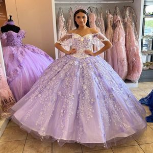 Light Purple Princess Quinceanera Dress Puffy Ball Gown Sweet 15 16 Dress Graduation Prom Gowns vestidos de 15 anos