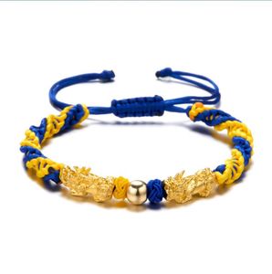 Jóias de pulseiras trançadas de miçangas jóias homens homens azul amarelo tecelão de pulseiras de pulseiras feitas feitas à mão