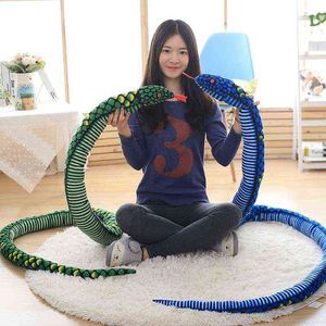 Pc Cm Giant Simulation Snake Cuddle Animals Python Cloth Toy Soft Stuffed Dolls Baby Funny Bithday Christmas party Gifts J220704