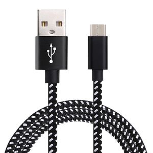Быстрый USB -зарядный кабель Micro USB Data Phone Cable для нейлоновых кабелей мозга v8 Тип Android C