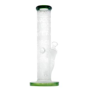 11.8-Inch Jade Green Sandblast Glass Bong with Diffused Downstem, 14mm Female Joint