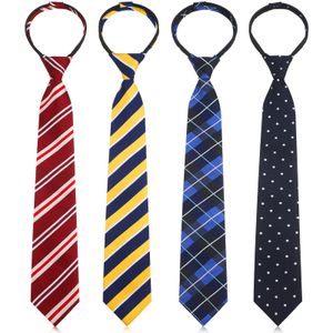 Bow Ties Kids Tie For Boys Pre Tied Adjustable Zipper Youth Children Necktie Wedding Graduation School Uniform ammBW