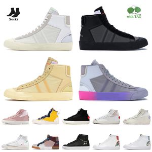 Blazer Mid 77 Vintage Grim Reaper All Hallows Eve Casual Shoes Top Fashion Women Mens Wolf Grey Multi White Black University Blue Sunset Pulse Indigo Trainers Sneaker