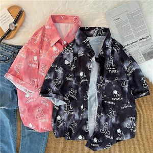 Camisas casuais masculinas camisa vintage masculino masculino havaiano manga curta