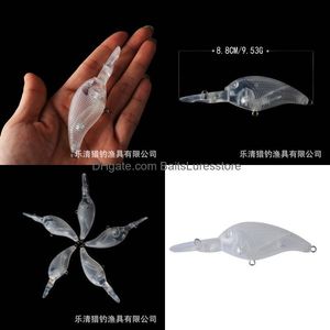 Baits Lures Unpainted Fishing Blank Body Lure Embryoid Road Sub-bait Fat Rock 8.8cm / 9.53g Hard Bait Plastic Fake Tr jlllIe