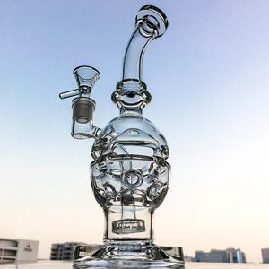 All'ingrosso Fab Egg Bong in vetro Swiss Perc Recycler Tubi d'acqua Soffione doccia Perc Swiss Percolator Dab Oil Rigs Recycler Bong con quarzo Banger MFE01