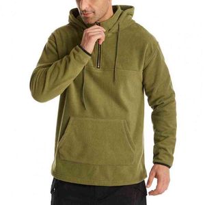 Sportsmän hoodies solid färg blixtlås stativ krage huva tröjor jogging sladd manlig tröja streetwear l220725