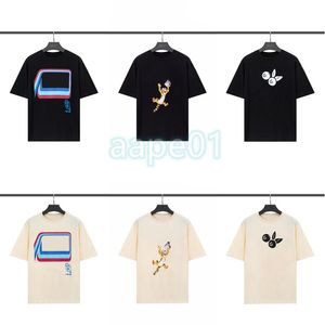 Mens Summer T Shirts Womens New Street Cartoon Print Tees Couples Short Sleeve T Shirt asain Size S-XL