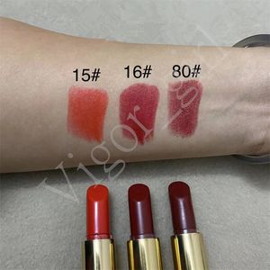 2022 Girl Beauty Lippenstift TF Marke Lippenfarbe Rouge A Levres 3g Tube Lippenstifte #15 #16 #80 3Color mit Top-Qualität