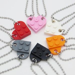 Pendant Necklaces Couples Brick Heart Shaped Necklac Double Chain For Women Men Friendship Jewelry Made With Valentine's Day GiftPendant Nec