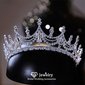 Hårklipp Barrettes Wedding Crown Women Accessory Bridal pannband Engagement Ornament Crystal Diadems Pageant Coronet Luxury Jewelry Qs