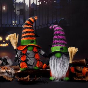 Gnomos festivos Decorações de Halloween com ornamentos de aranha Phjk2208