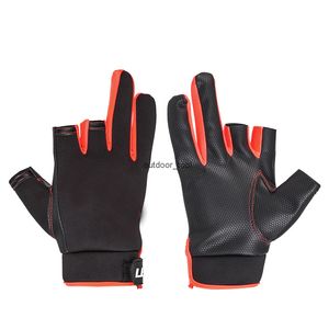 Winter Fishing Gloves Three Half-Finger Breathable Leather Gloves High-quality Neoprene & PU Anti-Slip Fishing Fingerless Gloves