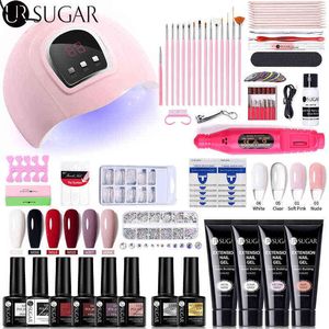 NXY Paznokci Gel Set Lampa LED UV Suszarka z 6 sztuk Polski Kit Soak Off Manicure Narzędzia Wiertło elektryczne 0328