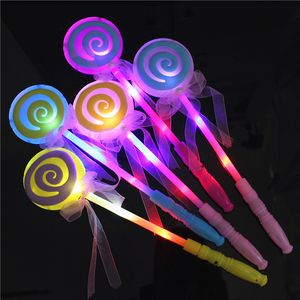 33 cm bunte Flash Magic Zauberstab Kinder Luminous Toy LED Lollipop Stick für Weihnachtstag Girl Boy's Geschenk