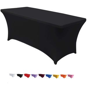 6 FT Rectangular Fitted Spandex Tablecloths Stretch Table Cover Polyester Tablecover Wedding Dining Decor XBJK2205