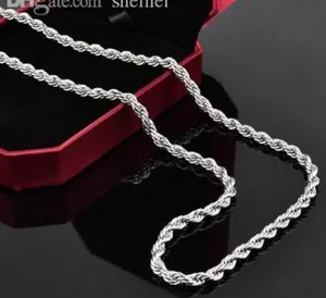 Necklace Twisted Rope Chain 4mm Wholesale 925 Silver Jewelry