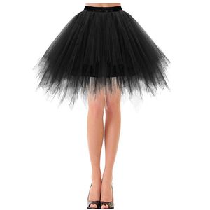 Kurze Petticoat Tüllrocks Damen Elastic Dehne Schichten Sommer Erwachsener Tutu -Rock Unterrock.