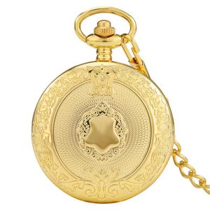 Pocket Watches Luxury Gold Shield Quartz Watch Chic Floral Rattan Flowers Necklace Analog Clock Pendant Practical Collectiblespocket