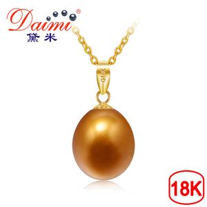 Wholesale brown pearls resale online - Daimi mm Freshwater Pearl Brown Color Pendant Necklace k Yellow Gold Pendant Summer Necklace Fine Jewelry J190718172O