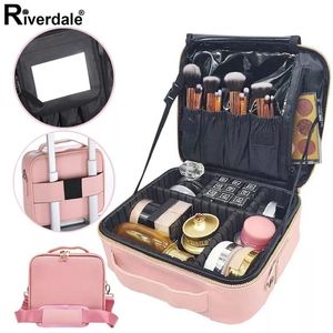 Borsa per trucco di marca femminile Organizzatore per attrezzi Custodia per trucco per artista professionale Borsa cosmetica per bellezza da viaggio Scatola per trucco per unghie 220421