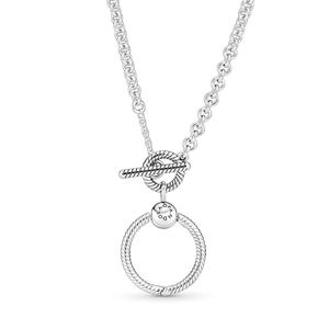 Damen-Halskette mit Anhänger aus S925-Silber, passend für Pandora-Luxus-Designer-Liebesherz-Schmuck mit Box