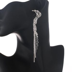 Chandeleiro Dangle Yfjewe Design Luxo Long Bird Rhinestone Pingndrings Elegant for Women Fashion Bijoux Jewelry Gift E691