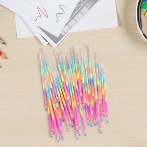 Gel Pens 5ml 10pcs 0.5mm Writing Point Multicolor Rainbow Color Pen Highlighter Refill For Office School Markers