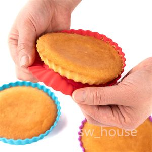 12 cm Silicone Small Bolo Pan Bandear Moldes para Pizza de Cheesecake Quiche