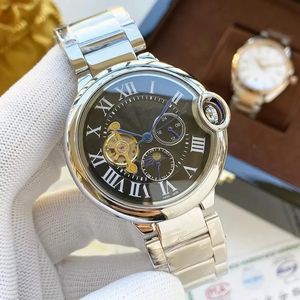 U1 top aaa de alta qualidade de luxo masculino de luxo cinco pontos Tourbillon Flyweel 46mm Tamanho automático Relógio mecânico da lua Fase relógios de pulso Sapphire Surface