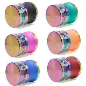 The latest 63x73mm Smoke grinder zinc alloy 5 -layer colorful multi -color waist smoke grinding device many styles support custom LOGO