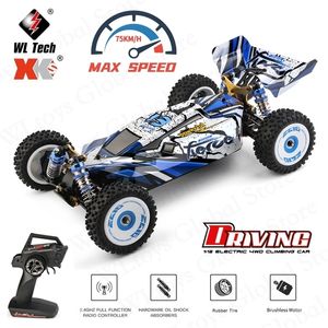 WLtoys 124017 124018 124019 RC Car 2.4G Electric Brushless 4WD 75KMH High Speed OffRoad Drift Remote Control Toys For Children 220524
