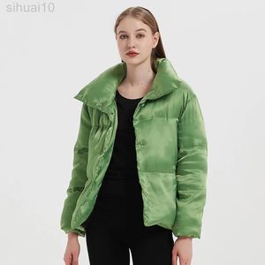 Giacca invernale da donna Parka Cappotto Verde Capispalla Capispalla calda e spessa Cappotto moda solido Giacca da tasca da donna Giacca Chic donna TRF L220730