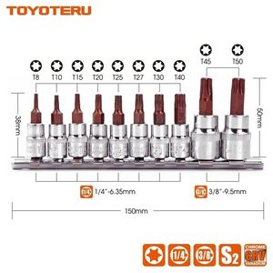 TOPYOTERU 10PC Torx Bit CRV Sockel 14