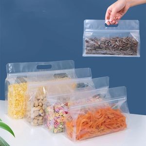 Bolsa reutilizável transparente bolsa de zíper bolsas de armazenamento Organizador pendurado para nozes de chá frutas secas