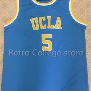 XFLSP # 5 Baron Davis UCLA Bruins College Üniversitesi Retro Gerileme Basketbol Forması Herhangi bir boyutu ve oyuncu adını özelleştirin