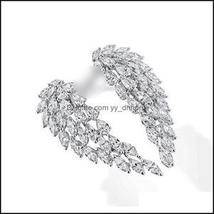 Wedding Rings Jewelry Sparkling Vintage Fashion 925 Sterling Sier Fl Marquise Cut White Topaz Cz Diamond Eternity Wing Feather 59 L2 Drop De