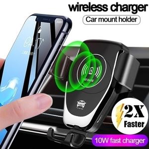 Automatisk Gravity Qi Wireless Car Charger Mount för iPhone XS Max XR X W Fast Charging Telefonhållare för Samsung T