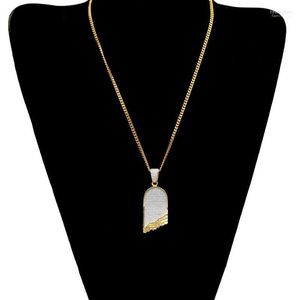 Pendant Necklaces Hip Hop Men Gold Color Counter Terror Crystal Miami Necklace Chain Out Cuban Jewerly For Heal22