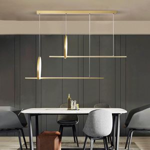 Anhängerlampen moderne minimalistische LED -Kronleuchter nordisch schwarz und golden Wohnzimmer Hanging Lampe Coffeeshop Restaurant Beleuchtung Pendelpendant